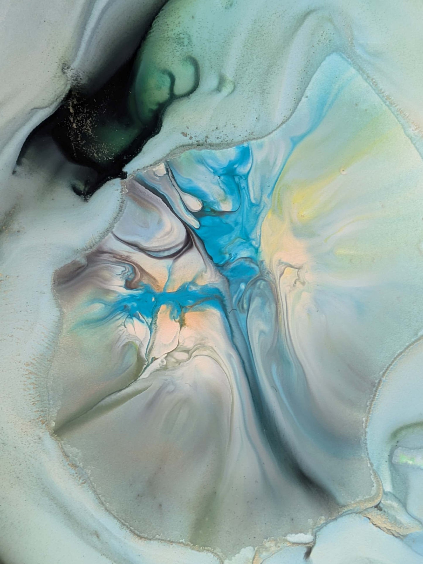 "Beautiful Oops", Original Fluid Abstract Artwork, 8" x 10"