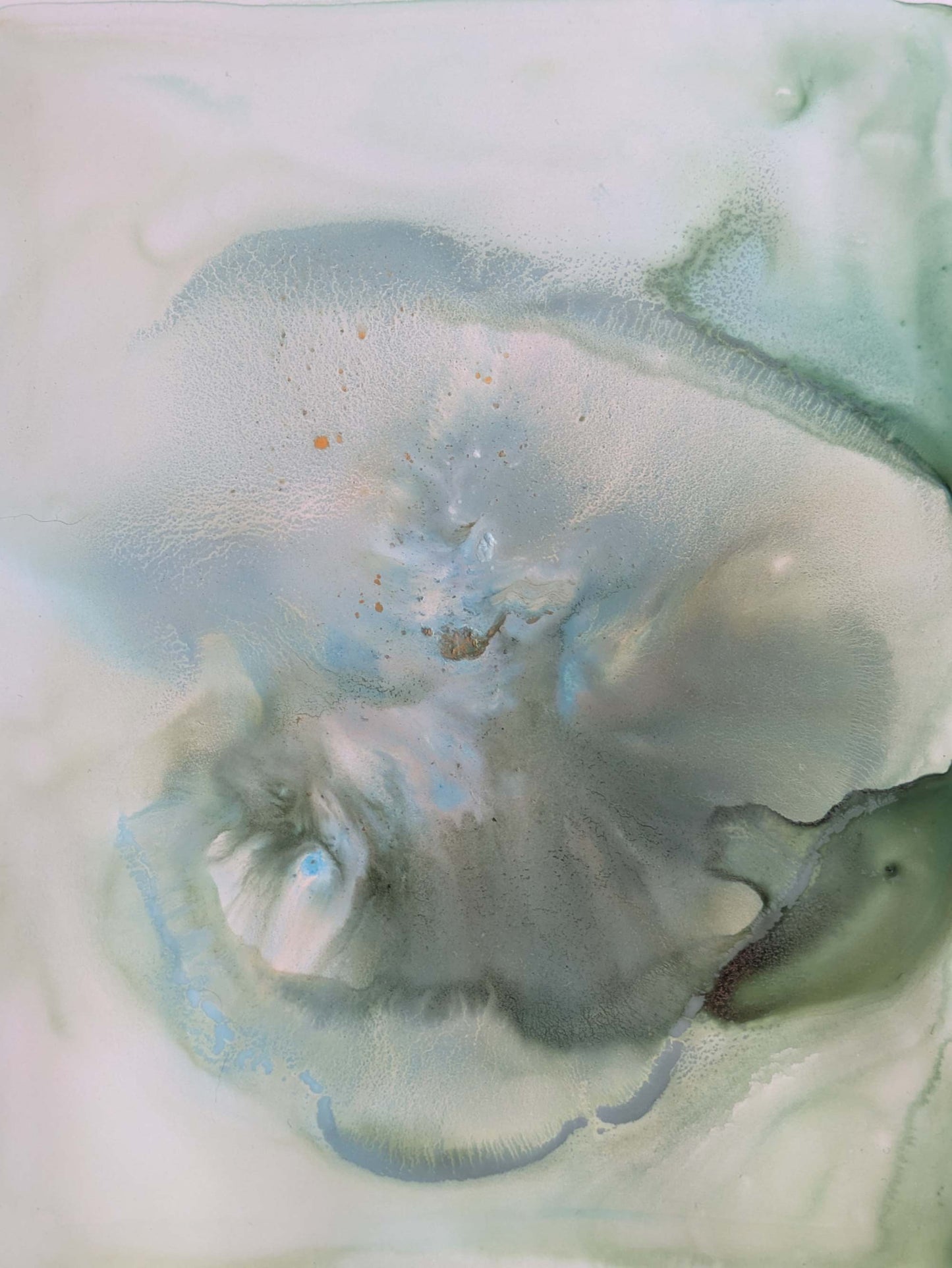 "Moss", Original Fluid Abstract Artwork, 8" x 10"