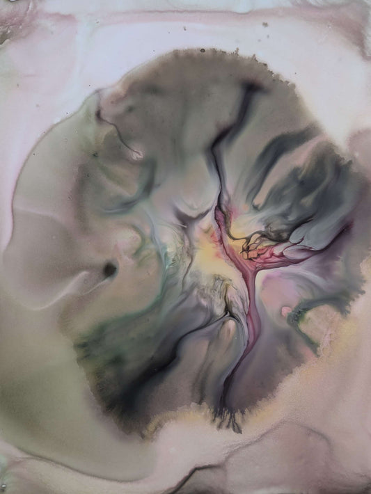 "Nerves", Original Fluid Abstract Artwork, 8" x 10"