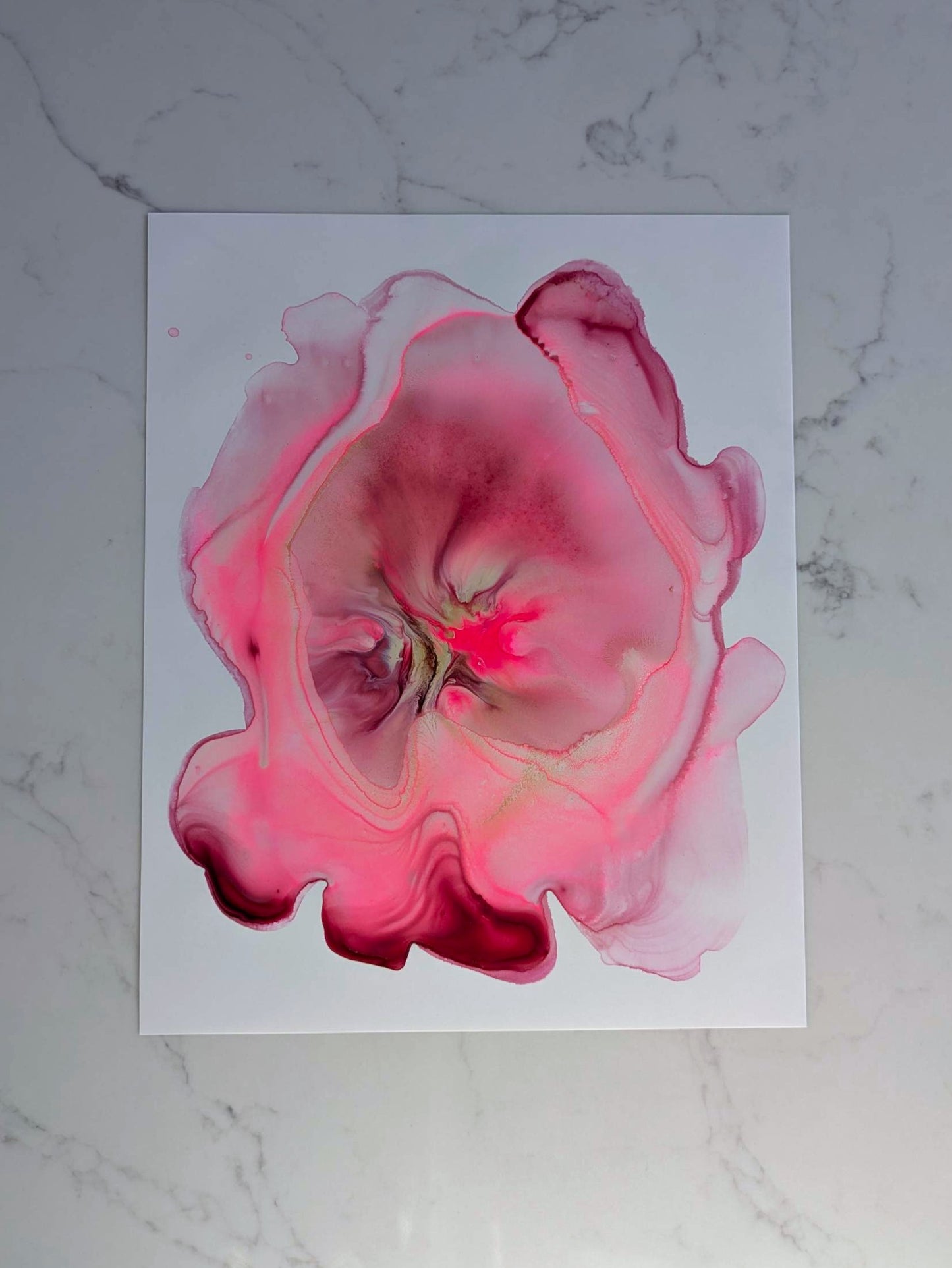 "Spill", Original Fluid Abstract Artwork, 8" x 10"