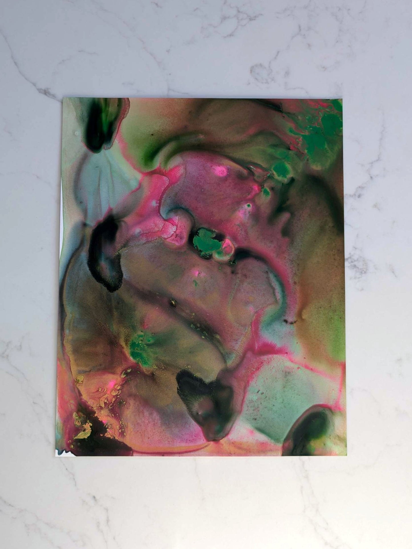 "Toxic", Original Fluid Abstract Artwork, 8" x 10"