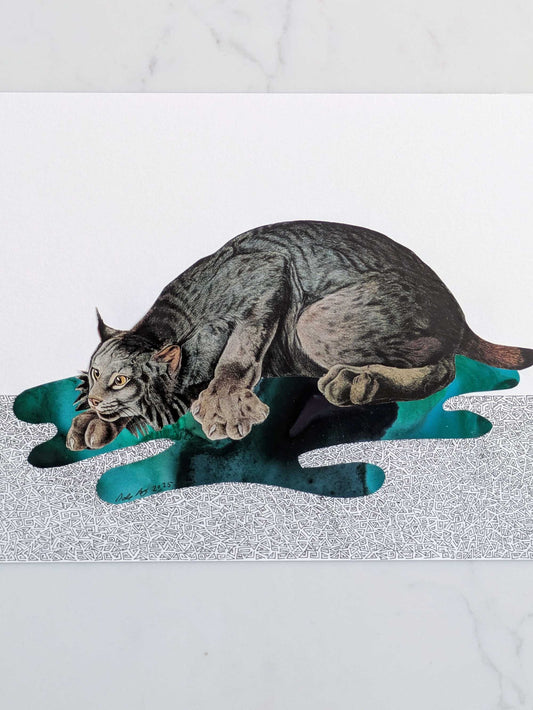 "Hunt", Original Mixed Media Abstract Artwork, 5" x 7"