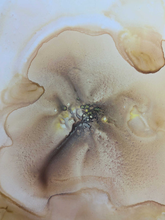 "Golden", Original Fluid Abstract Artwork, 8" x 10"