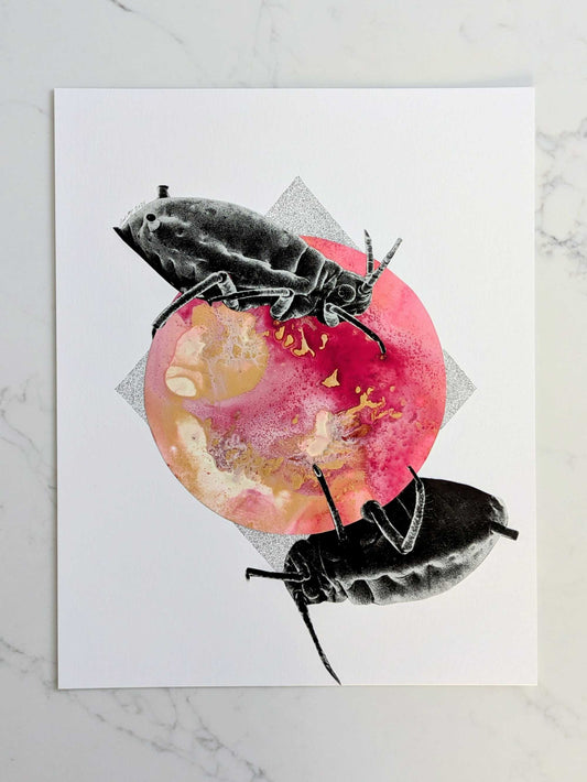 "Infestation", Original Mixed Media Abstract Artwork, 8" x 10"