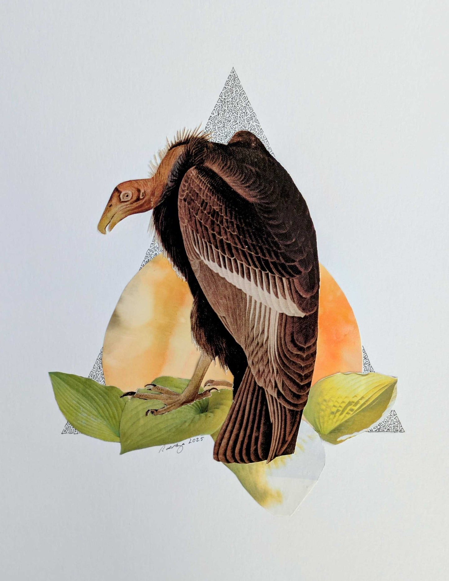 "Scavenger", Original Mixed Media Abstract Artwork, 8" x 10"