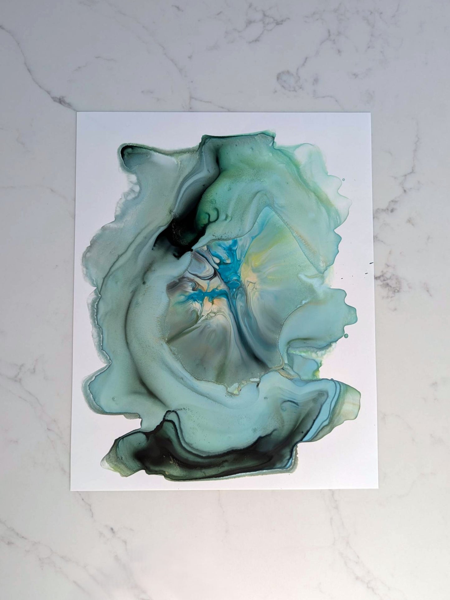 "Beautiful Oops", Original Fluid Abstract Artwork, 8" x 10"