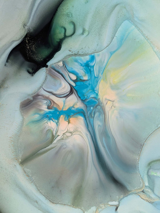 "Beautiful Oops", Original Fluid Abstract Artwork, 8" x 10"