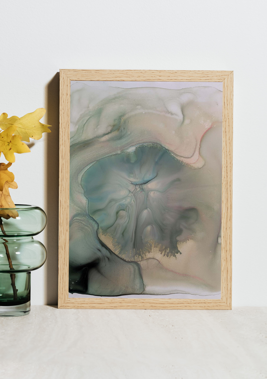 "Fingers", Original Fluid Abstract Artwork, 8" x 10"