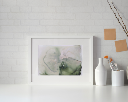 "Forest", Original Fluid Abstract Artwork, 5" x 7"