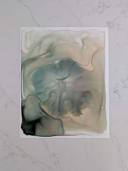 "Fingers", Original Fluid Abstract Artwork, 8" x 10"