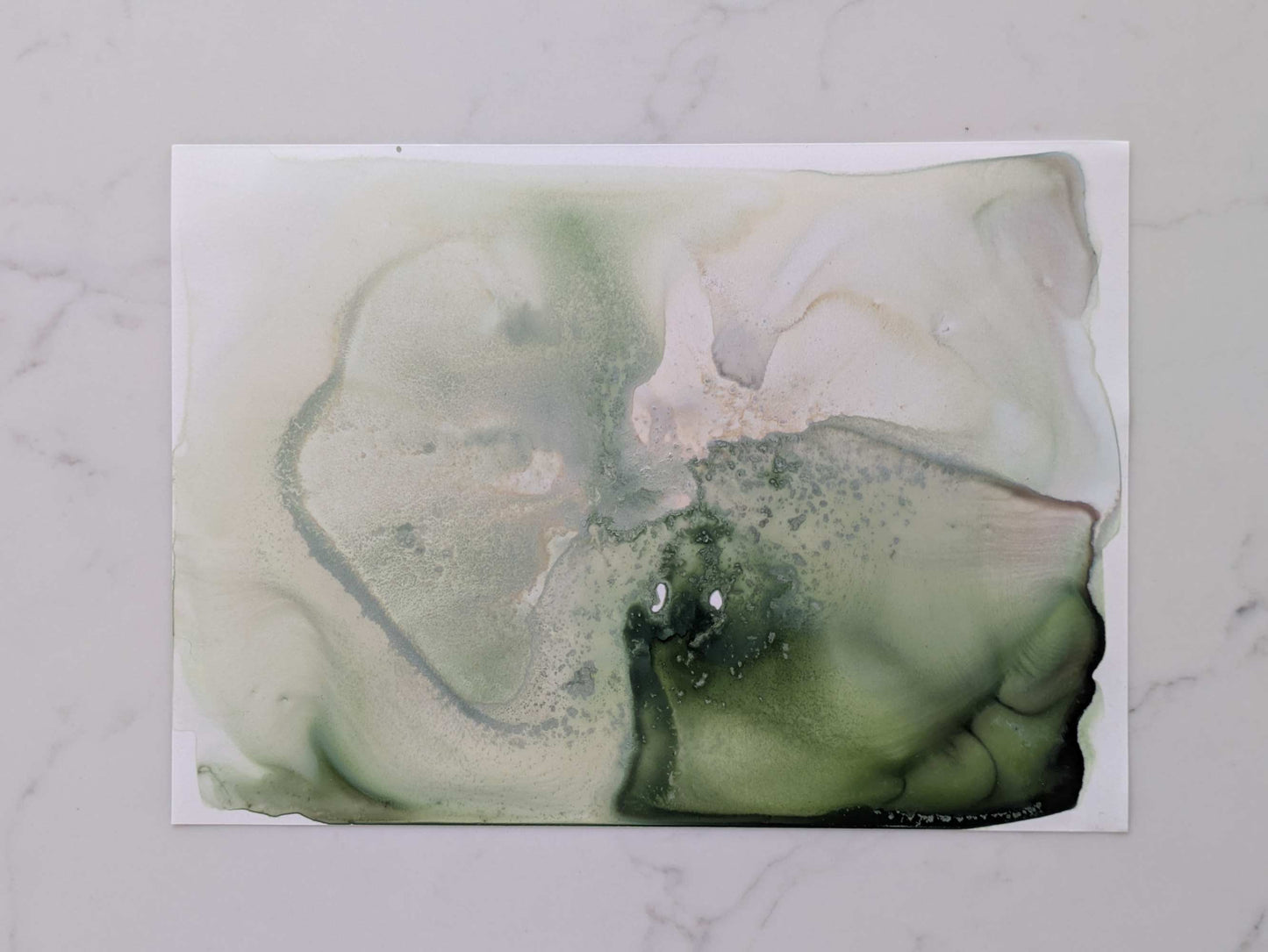 "Forest", Original Fluid Abstract Artwork, 5" x 7"