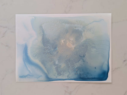 "Frost", Original Fluid Abstract Artwork, 5" x 7"