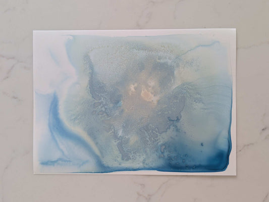 "Frost", Original Fluid Abstract Artwork, 5" x 7"