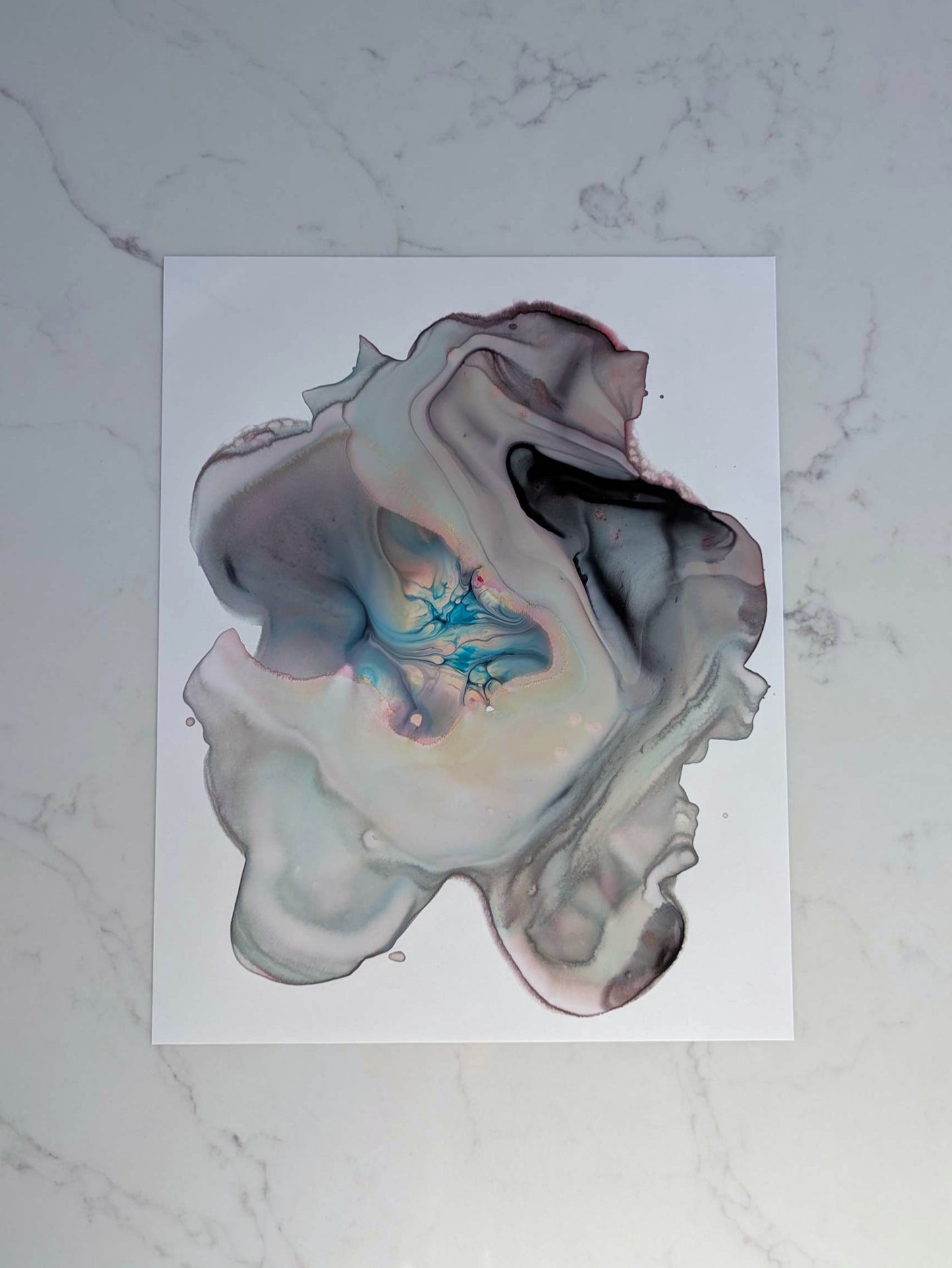 "Layers", Original Fluid Abstract Artwork, 8" x 10"