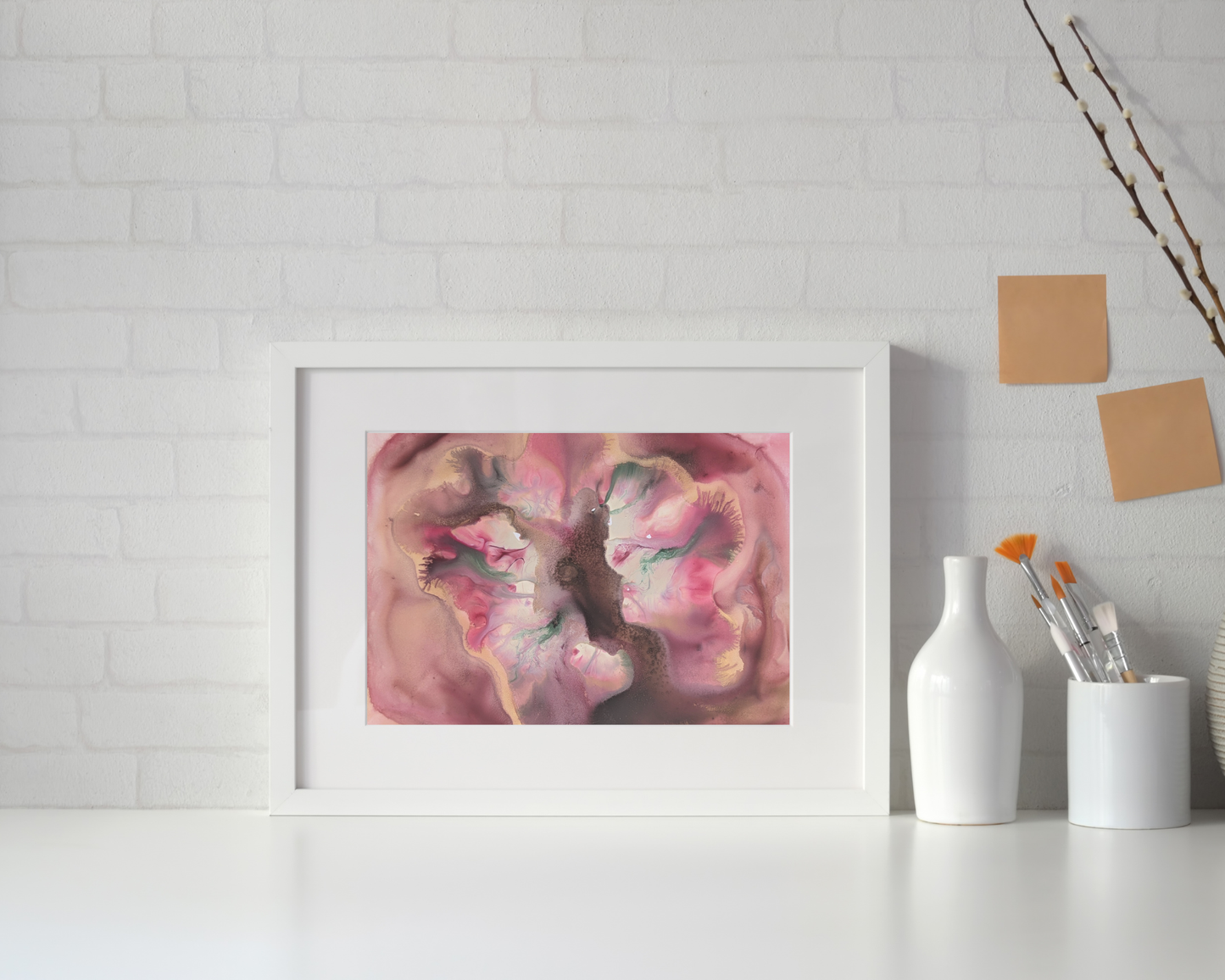 "Tree of Life", Original Fluid Abstract Artwork, 10" x 8"