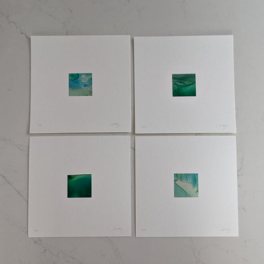 Memento:  Land & Sea | Hand-Cut 2" x 2" Original