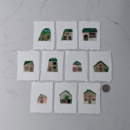 A Place For Daydreamers, Tiny House Collage, Art Card, ACEO, 2.5" x 3.5"