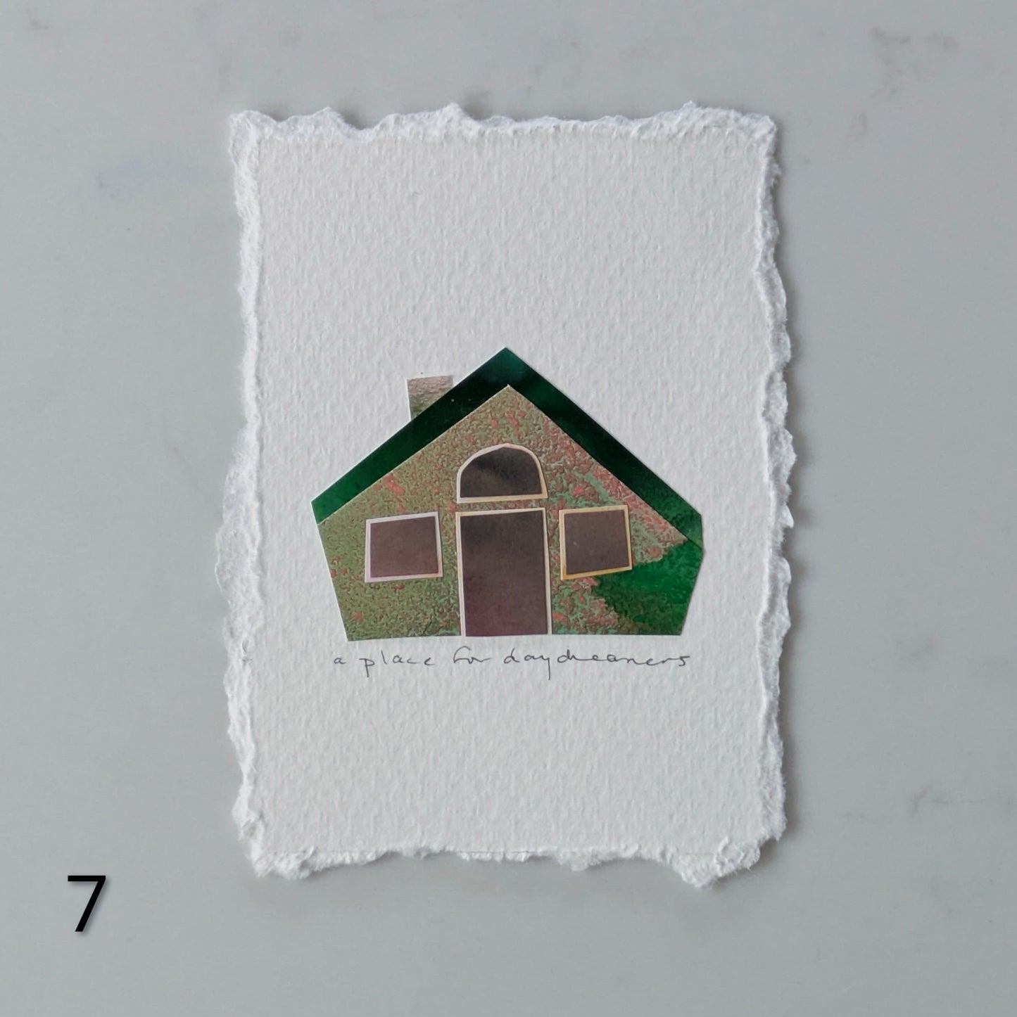 A Place For Daydreamers, Tiny House Collage, Art Card, ACEO, 2.5" x 3.5"