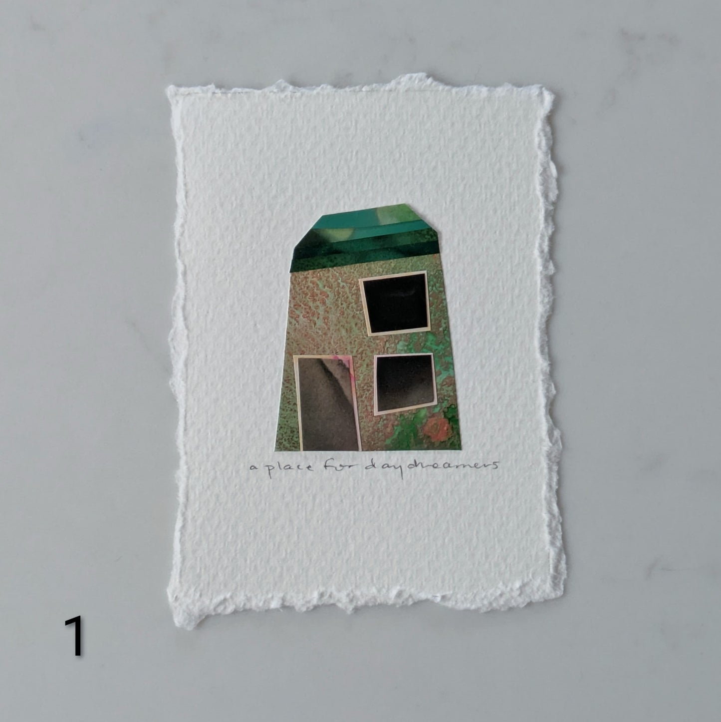 A Place For Daydreamers, Tiny House Collage, Art Card, ACEO, 2.5" x 3.5"