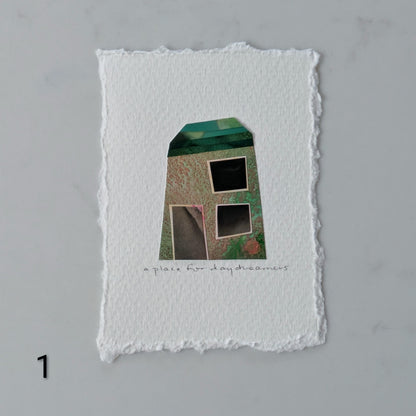 A Place For Daydreamers, Tiny House Collage, Art Card, ACEO, 2.5" x 3.5"