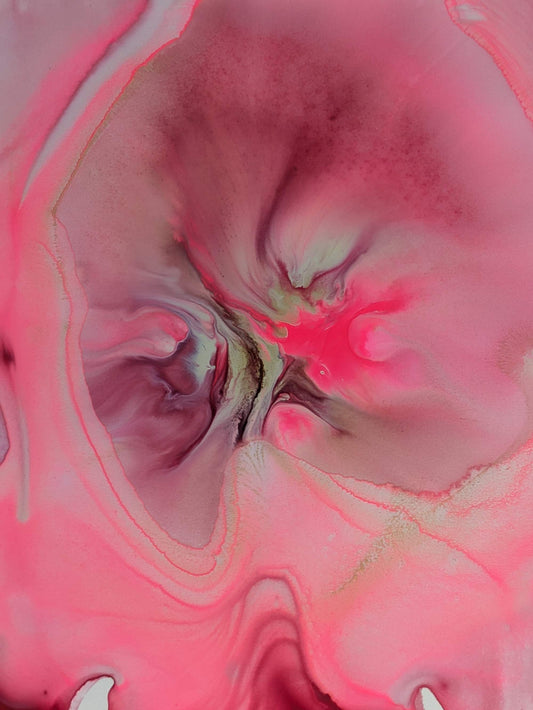 "Spill", Original Fluid Abstract Artwork, 8" x 10"