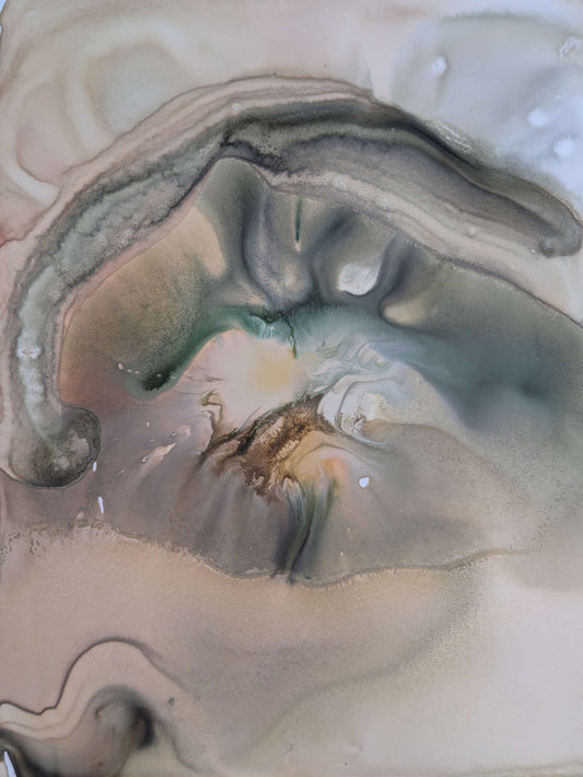 "Stare", Original Fluid Abstract Artwork, 8" x 10"