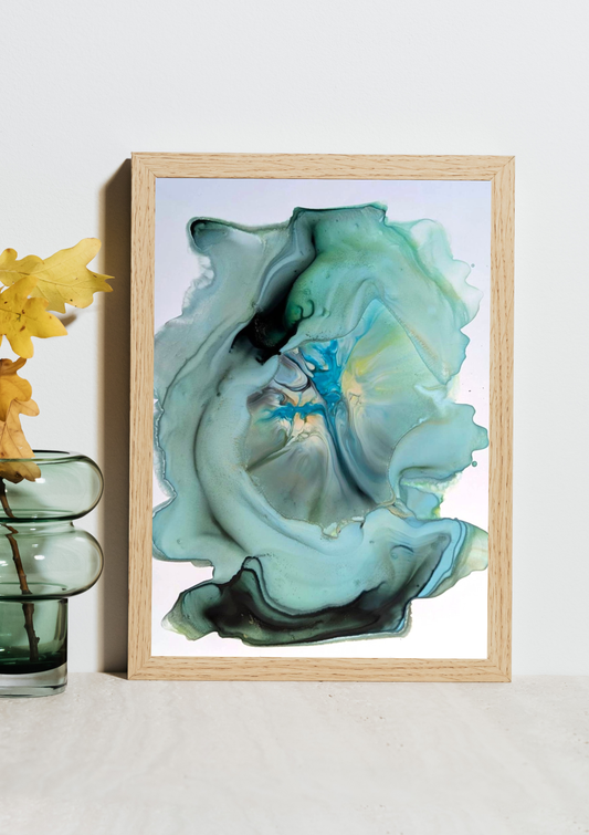 "Beautiful Oops", Original Fluid Abstract Artwork, 8" x 10"