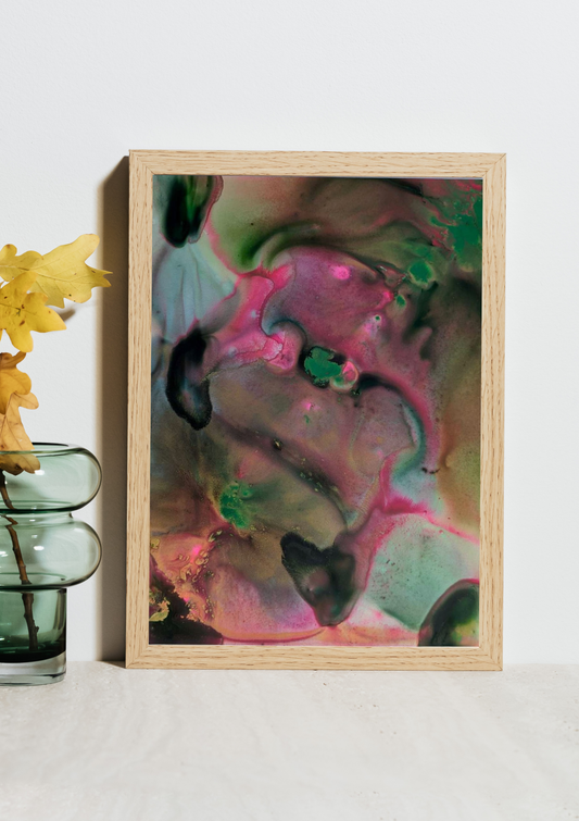 "Toxic", Original Fluid Abstract Artwork, 8" x 10"