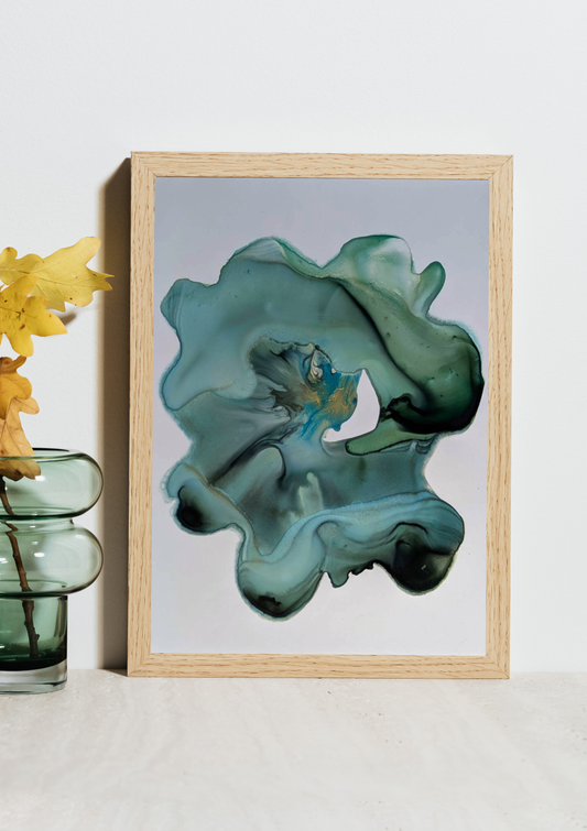 "Ink Blot", Original Fluid Abstract Artwork, 8" x 10"