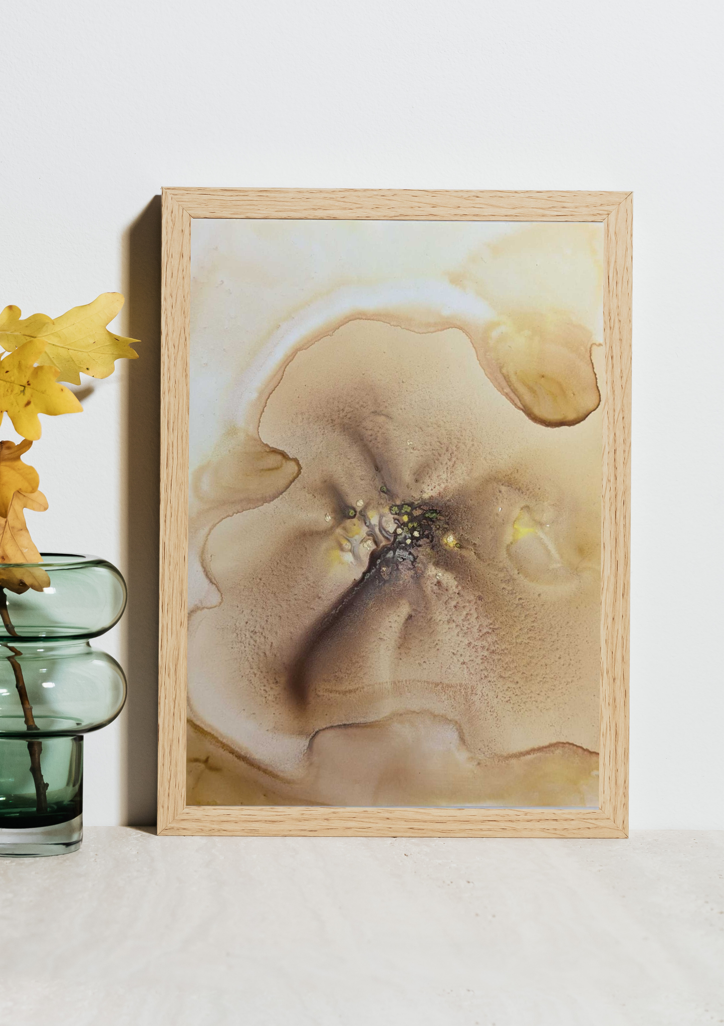 "Golden", Original Fluid Abstract Artwork, 8" x 10"