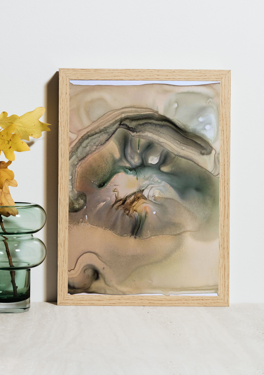 "Stare", Original Fluid Abstract Artwork, 8" x 10"