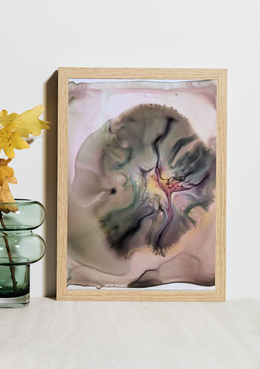 "Nerves", Original Fluid Abstract Artwork, 8" x 10"