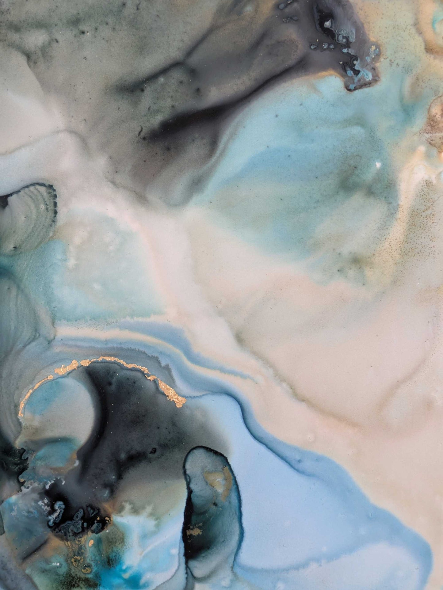 "Lagoon", Original Fluid Abstract Artwork, 8" x 10"