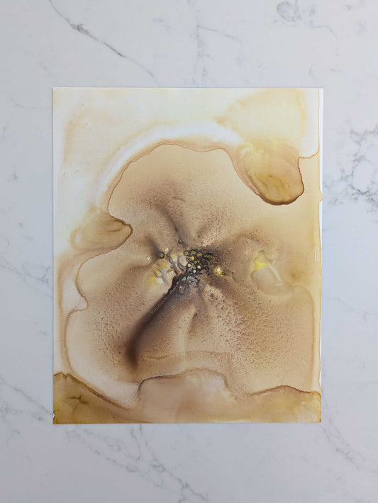 "Golden", Original Fluid Abstract Artwork, 8" x 10"