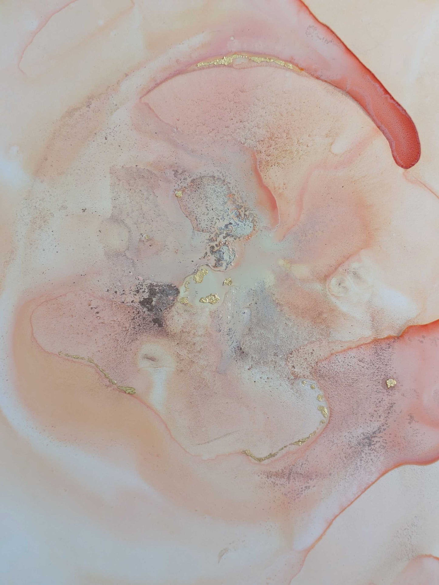 "Hug", Original Fluid Abstract Artwork, 8" x 10"