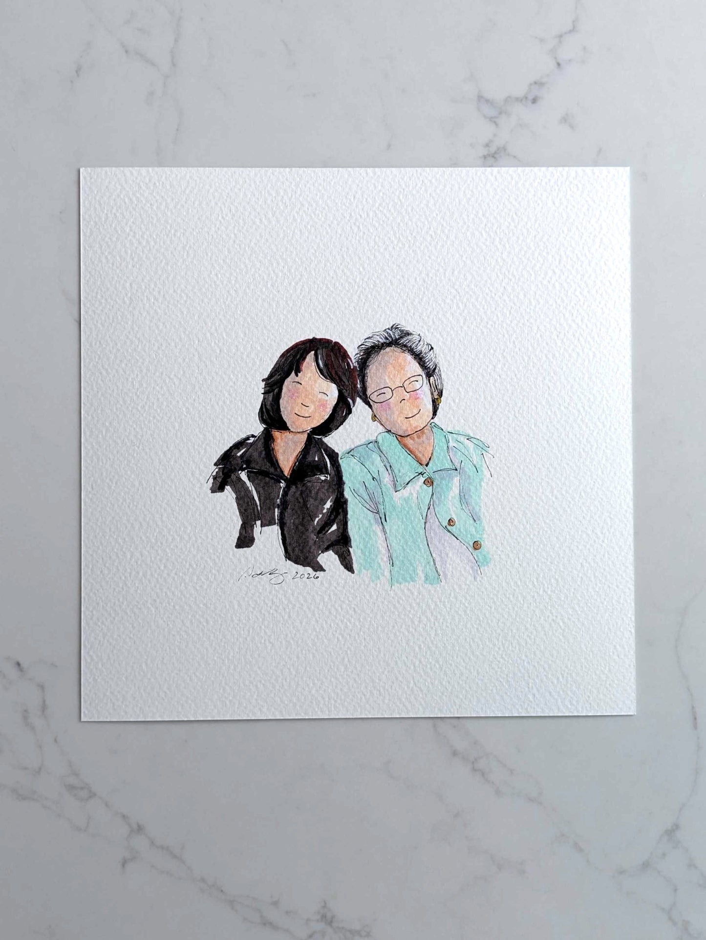 Custom Hand-Drawn Portrait | Personalized Family or Couple Artwork | Emotional, Minimalist Art Gift